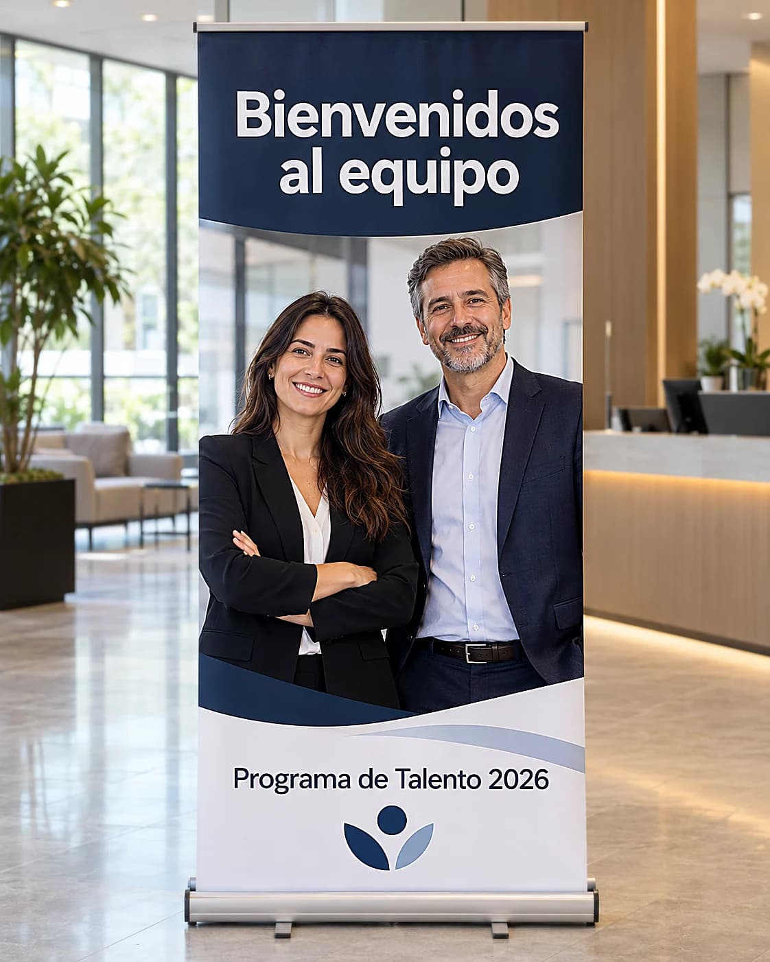 Roll-up corporativo — después de restaurar, lista para imprimir